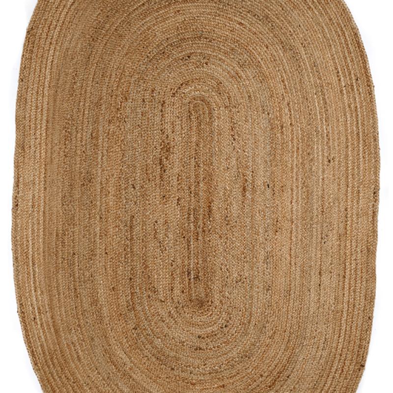 Eternal Oval Jute Rug, Handwoven in natural jute