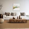 Caspian Performance Luxury Rug in Pomegranate living room with natural wood accents
