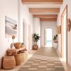 Kalea Performance Luxury Outdoor Rug color Driftwood runner in hallway with natural and wood accents