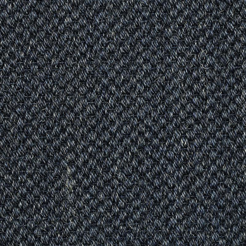 Marley Sisal Rug Collection in Indigo with Narrow Cotton border in Navy