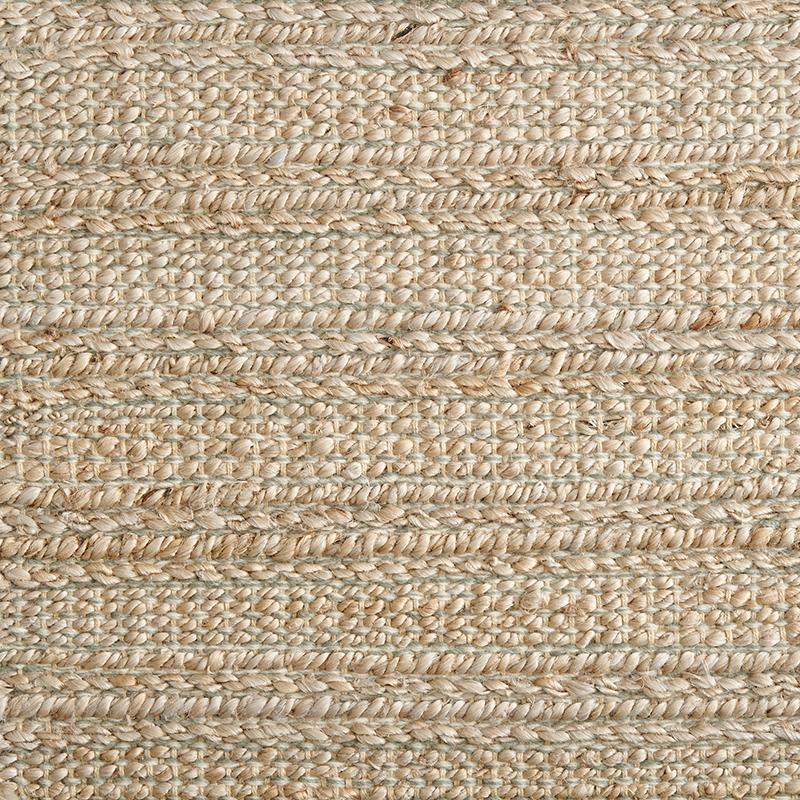 Suri Jute Blend Rug Collection in Surf with Narrow Cotton border in Granola