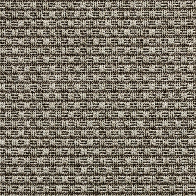Domingo Outdoor Sisal Polypropylene Rug Collection in Pewter with Narrow Cotton border in Quarry Rock