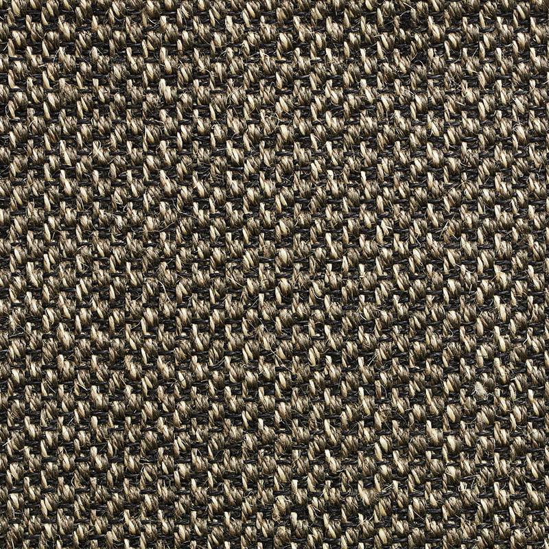 Zen Sisal Stain Resistant Rug Collection in Taupe with Narrow Cotton border in Silver Shadow