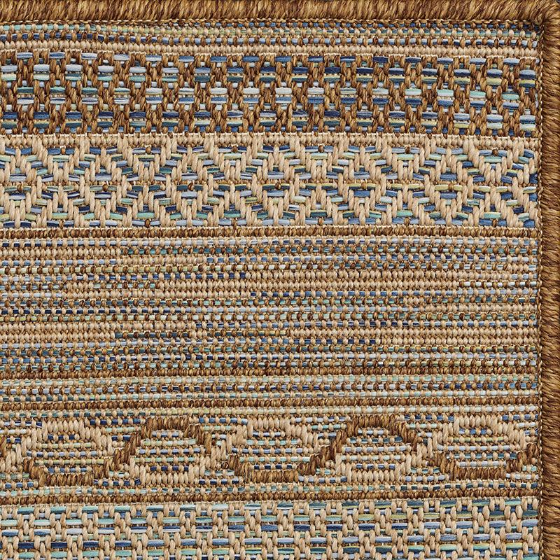 Andes Outdoor Sisal Rug Collection in Beach with Matching Serged Edge** border in Matching Edge
