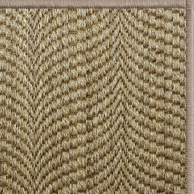 Maya Sisal Rug Collection in Coconut with Narrow Cotton border in Harvest Haze