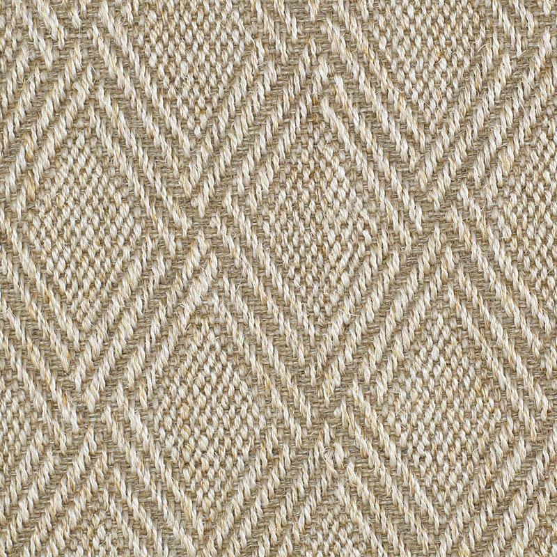 Santa Fe Diamond Sisal Rug Collection in Natural with Narrow Cotton border in Straw