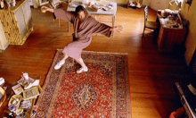 Old Man dancing on a rug