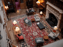 Old Antique Living Room With a Large Area Rug