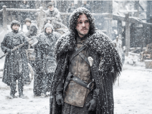 Jon Snow Wearing a Rug in the Snow