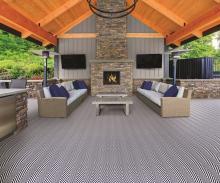 Islands Outdoor Rug on a Patio Area