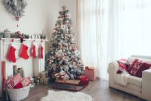 Living Room With Holiday Decor