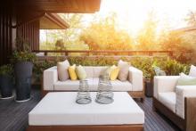 Patio Decorated With Neutral Furniture