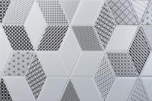 Painted Tiles Laid in a Geometric Pattern