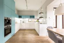 Kitchen With Contrasting Cabinet Colors