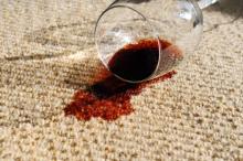 Wine spilled on carpet