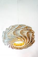 Close Up of a Fun and Funky Rattan Ceiling Lamp